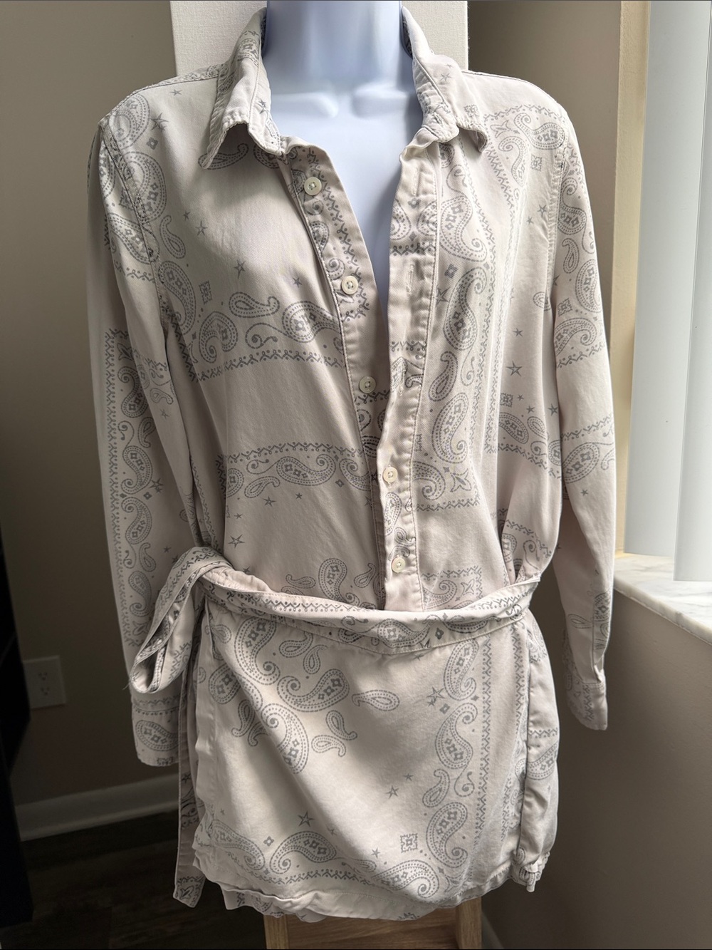 Pam & Gela Cream Paisley Shirt Romper